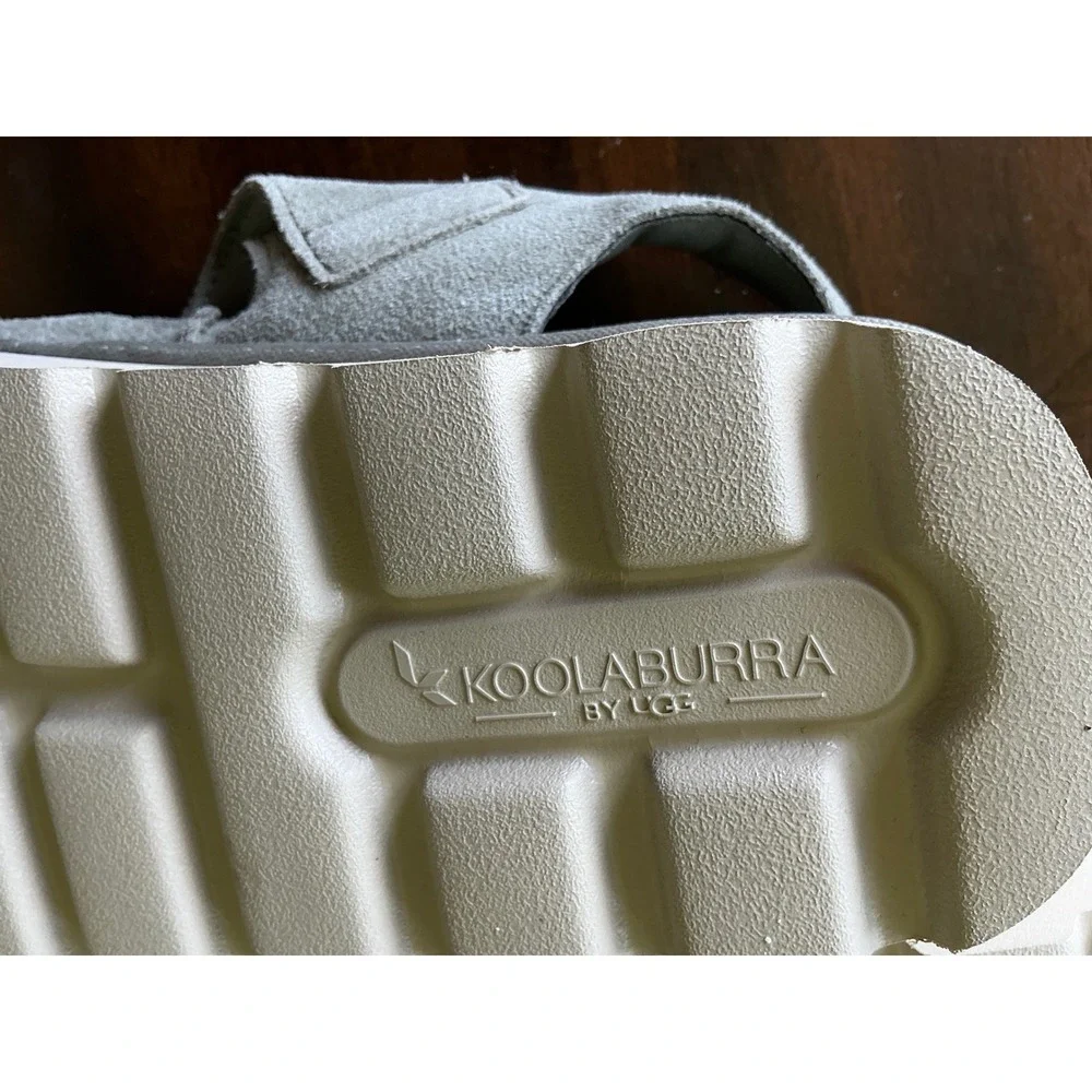 Koolaburra by UGG Suede Platform Sandals Adjustable Straps Grey Sage Women 11